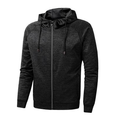 Sports Hoodie Men's Cardigan Slim Fit Hooded Top Plus Size Running Fitness Jacket Knitted Sports Jacket