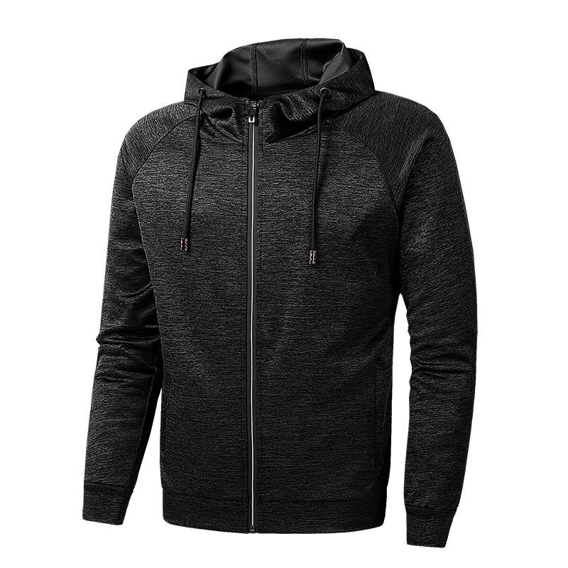 Sports Hoodie Men's Cardigan Slim Fit Hooded Top Plus Size Running Fitness Jacket Knitted Sports Jacket