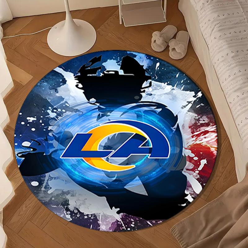 1PC rug Rams Team Spirit Round mat Home Decor, Chair rug For livingroom,Bedroom, doormat home decor Birthday Gift Christmas Gifts