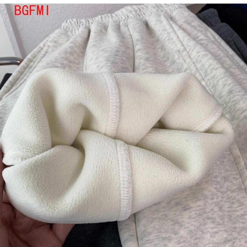 Children's Casual Beige Gray Pants Straight Leg Autumn Winter Kids Long Trousers Baby Pure Color One-Piece Velvet