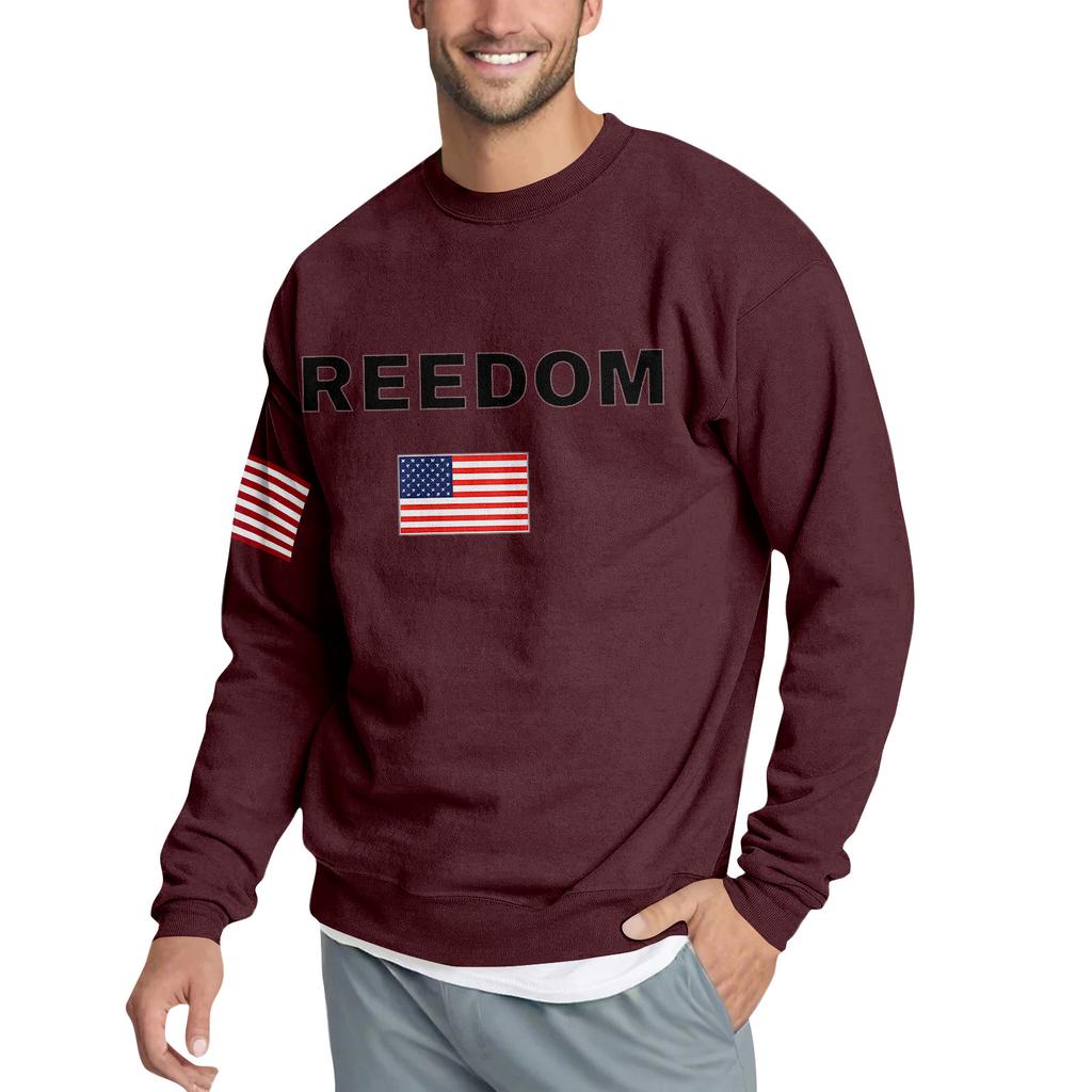 Casual Letter Print Men's Loose Sweatshirt