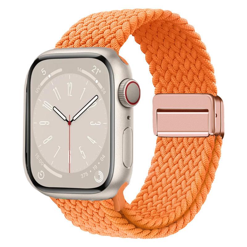 Geflochtenes Solo Loop-Armband aus Nylon für Apple Watch Band Ultra2 49 mm 9 8 7 41 mm Metall-Magnetarmband 45 mm 6 5 4 SE 44 mm verstellbarer elastischer iWatch-Gurt
