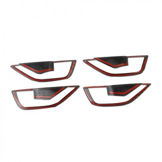 Carbon Fiber Style Interior Door Handle Bowl Cover Trim For Subaru Crosstrek