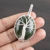 Natural Green Jade Gemstone 925 Sterling Silver Jewelry Designer Pendant 1.65" AJP-1580