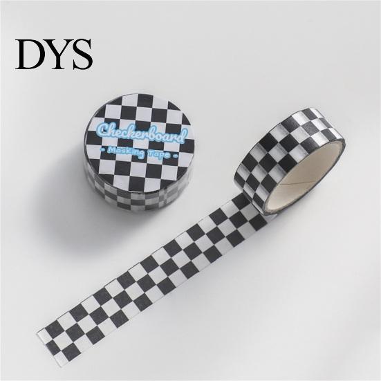Farbiges Klebeband 1 Rolle Washi Klebehaftklarer Druck Abnehmbar DIY Lichtbeständig Scrapbooking Schachbrettmuster Papier für Kinder