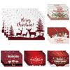 Christmas Placemats Santa Claus Milu Deer Xmas Tree Home Winter Table Seasonal Merry Christmas Family Party Restaurant Decor
