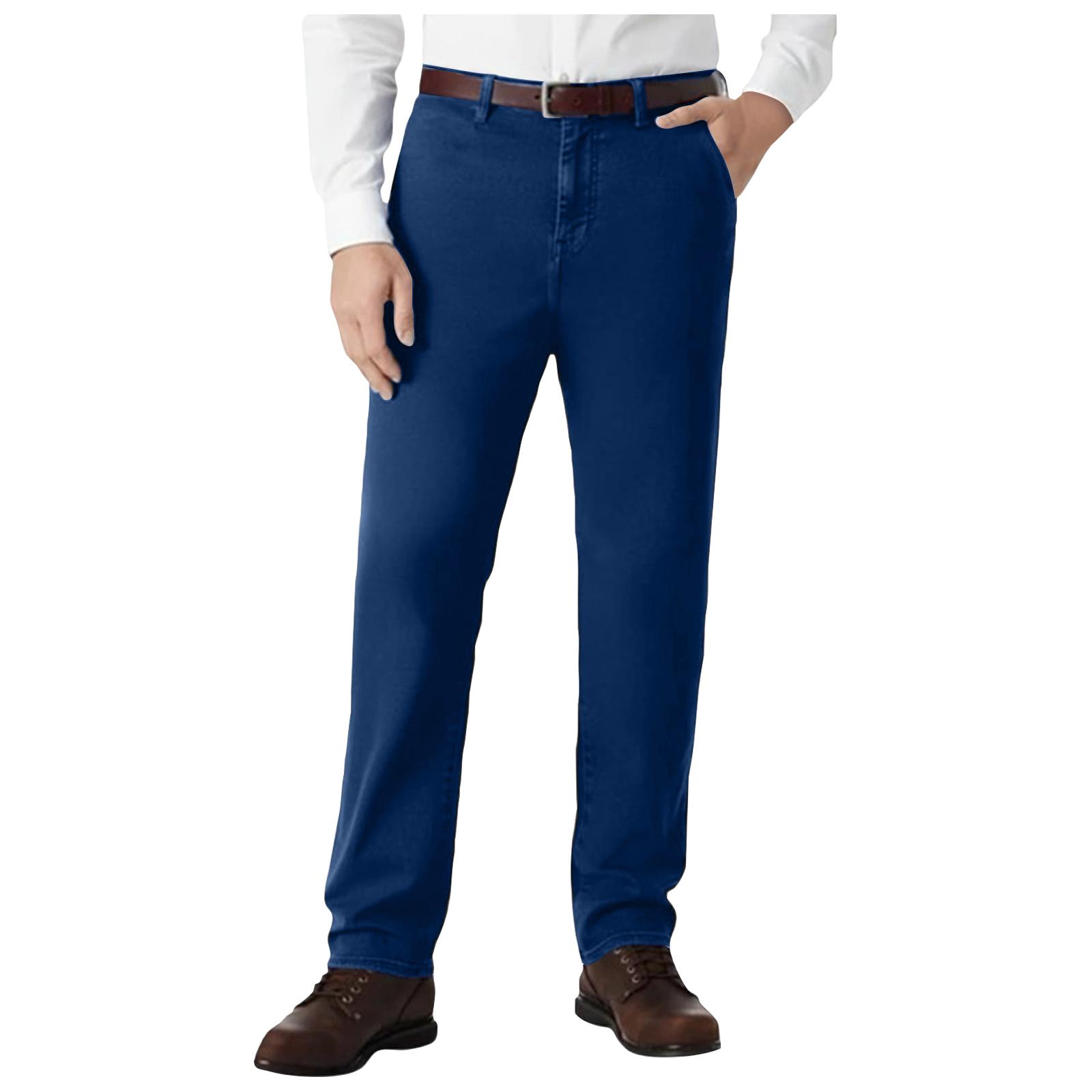 

Классические мужские джинсы прямого кроя slim fit с эластичным поясом для пожилых мужчин 36 синий