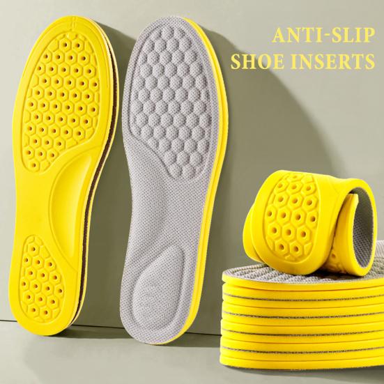 1 Pair Comfort Insoles with Arch Support Shock-Absorbing Breathable Shoe Inserts for Men Women Non-Slip Anti-Odor Cushioned Footbed for Sports Work
