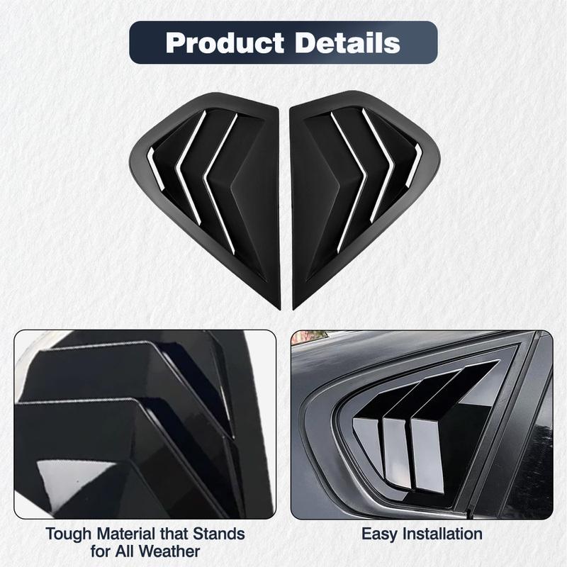 Pairs Rear Window Louvers Car Vent Side Window Louvers Vent for BMW X6 X6M E71 E72 2008-2014 Glossy Black/Carbon Fiber Black