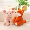 Wavy Fur Forest Animals Doll Soft and Adorable Plush Pig Monkey Fox Sheep Pillow Toy Elephant Reindeer Kawaii Super Soft Gift