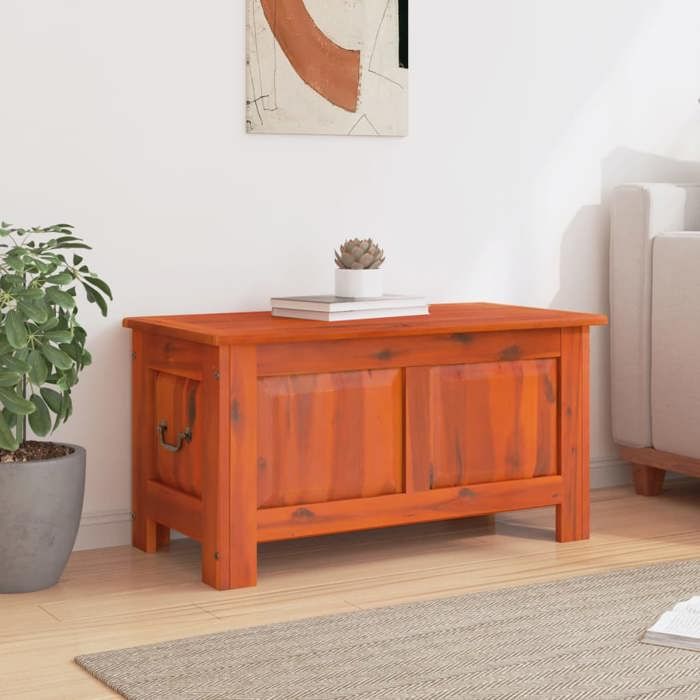 VidaXL Coffre de Rangement avec Couvercle, Boîte à Jouets, Armoire de Rangement, Organisateur de Salon Couloir, Marron Bois 364915