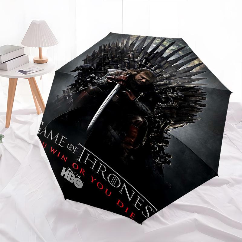 1pc Game of Thrones Automatic Folding Umbrella - Compact 8-Rib Design, Durable Plastic & Iron1179L