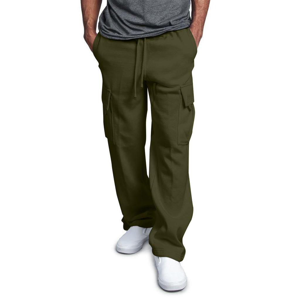 Men's Casual Loose-Fit Work Pants With Multiple Pockets