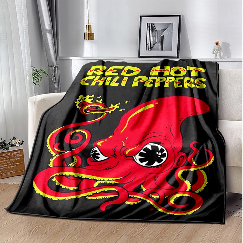 Hot Chili Peppers Flannel Blanket Soft Warm All-Season Throw, Design for Camping, Car Travel, Hiking Sofa, Bed, Office Perfect Gift for Parties