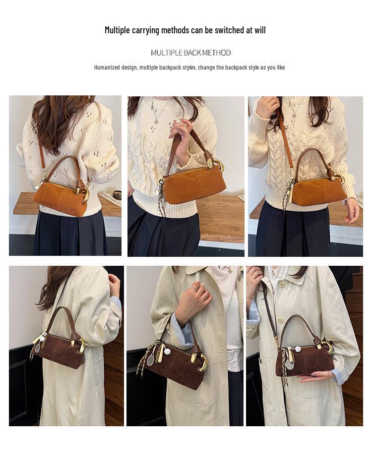 2025 Casual Suede One-Shoulder Crossbody Bag: Trendy European & American Fashion