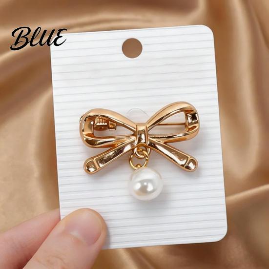 Anti-oxidation Brooch Pin Bow Shape Alloy Lapel Pin with Imitation