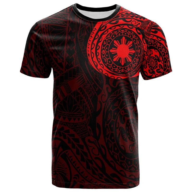 Vintage 3d impresso filipinas emblema nacional t camisa filipinas maori estilos tribais camisetas gráficas moda mangas curtas