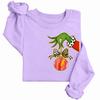 Damen Freizeit Langarm Bedruckter Rundhals Sweatshirt Pullover Top für Herbst und Winter