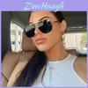 Vintage Large Frame Unisex Square Metal Sunglasses With Uv400 Protection For Outdoor Travel