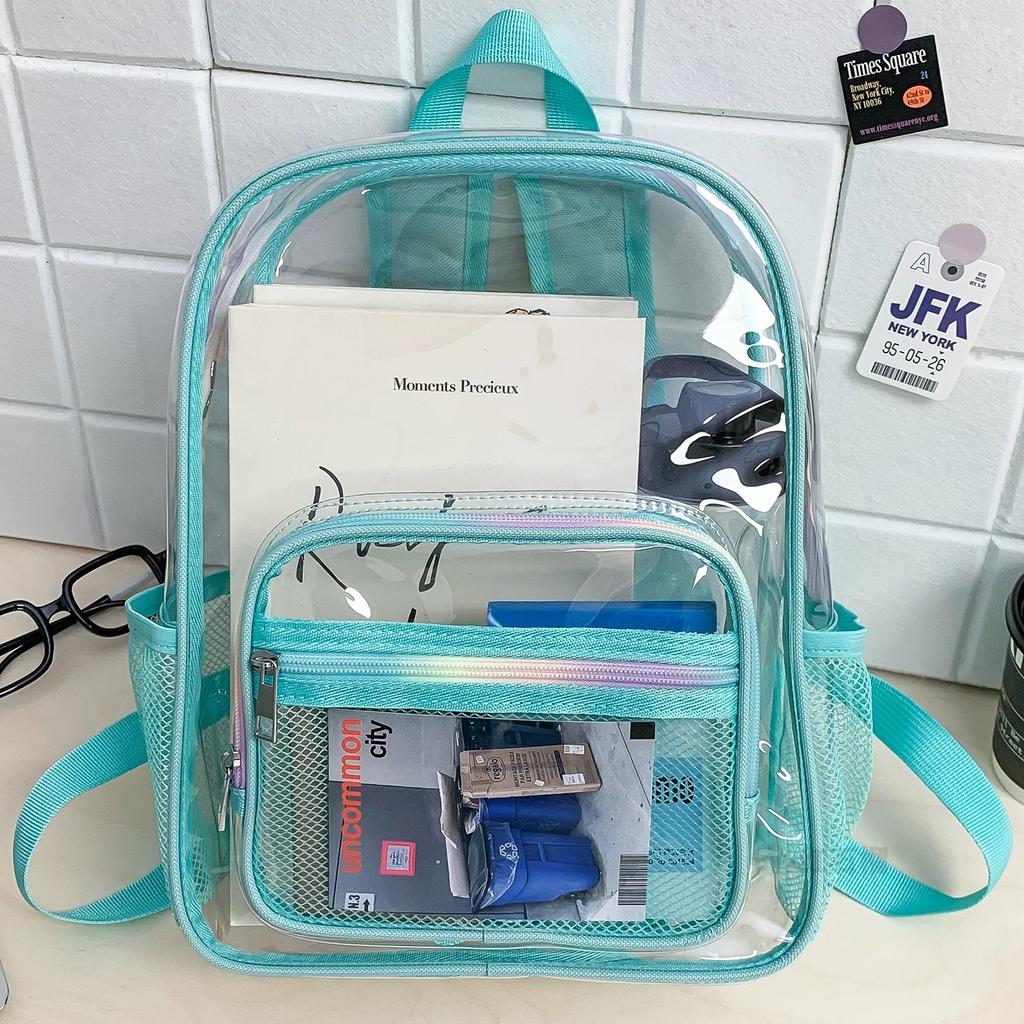 New Mini Clear Backpack Fashion Student Jelly Transparent PVC Travel Knapsack Summer Waterproof Beach Versatile Storage Rucksack