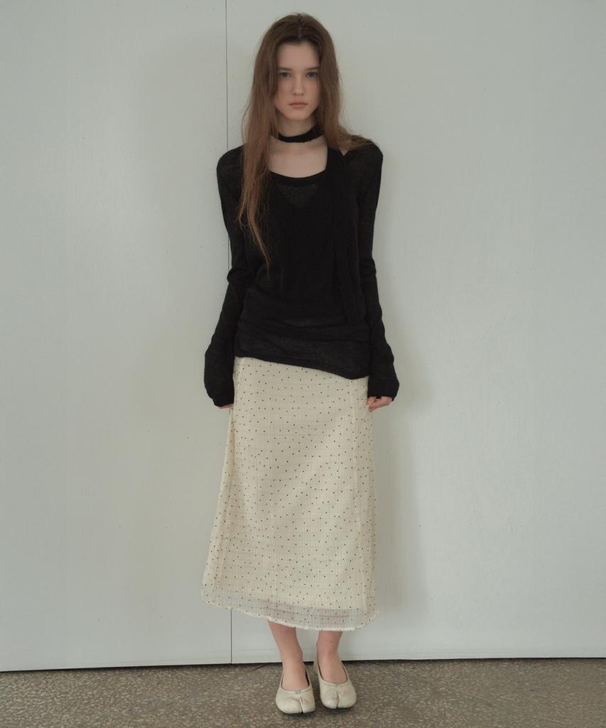Cita Dot See-Through Layered Skirt_Cts609(Cream)