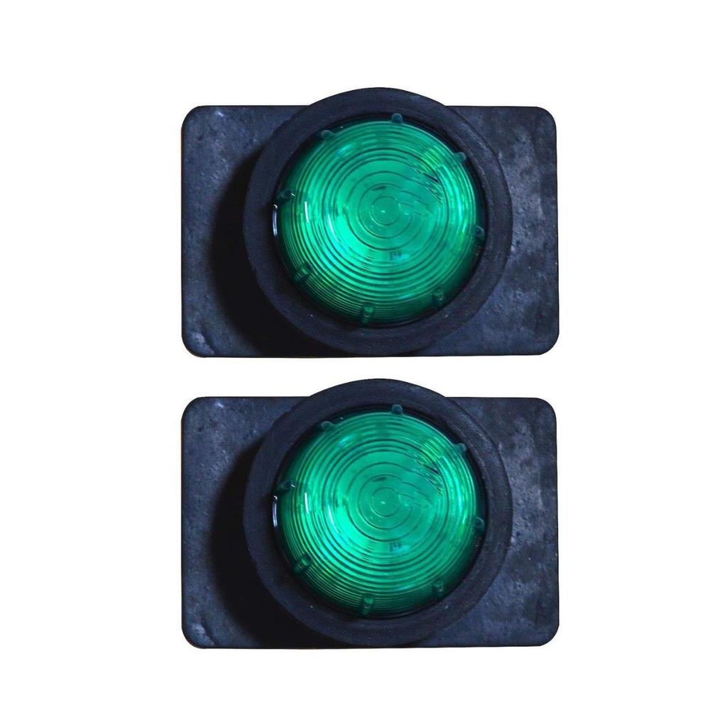 APSMOTIV Pair of Green Position Lamp with 12v Bulbs Suitable for Truck Trailer