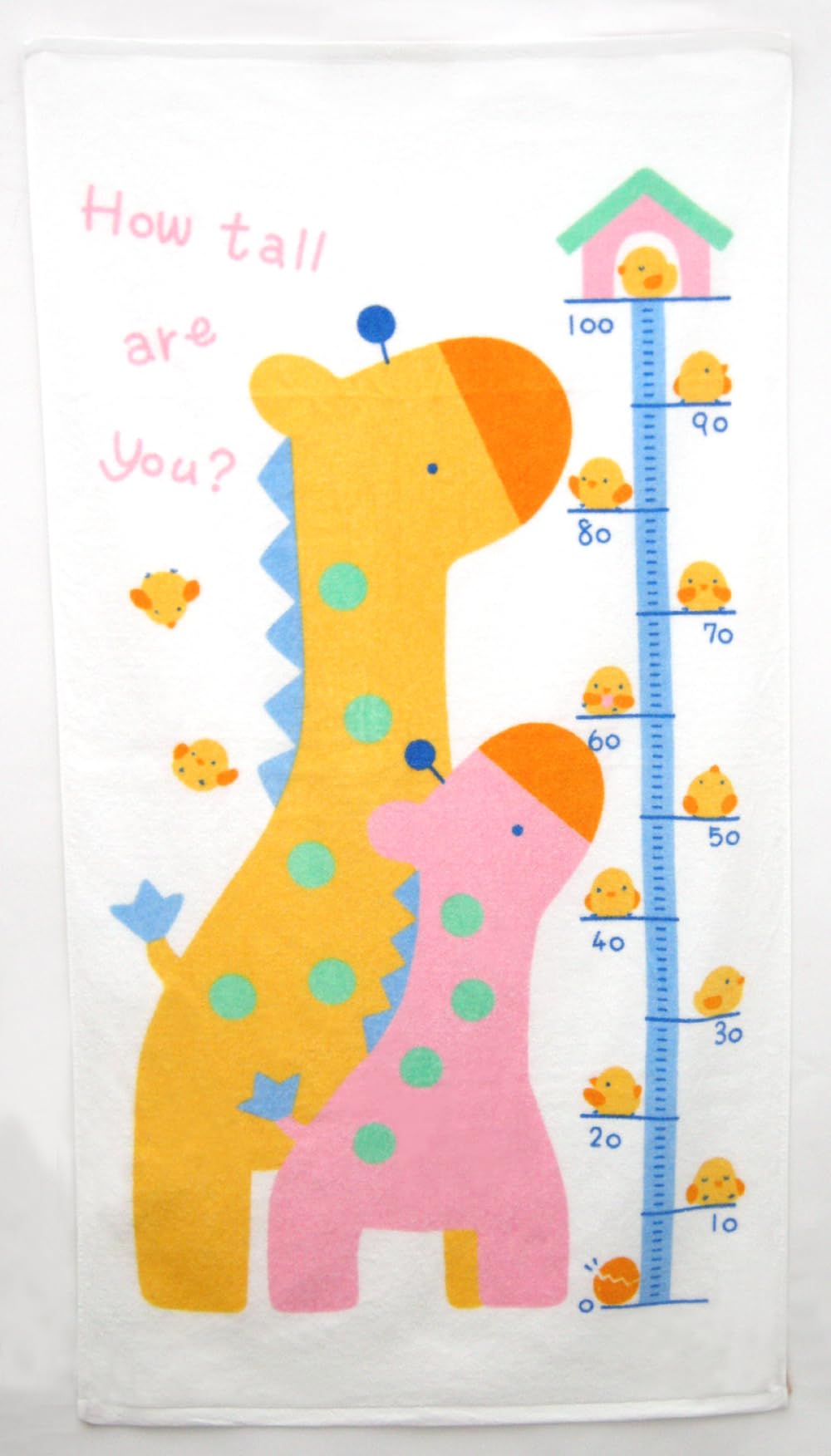 

Baby Bath Towel with Height featuring a Mother and Baby Giraffe 70 x 130 Made in Soft and comfortable to the for a soft A perfect 100% Imabari-made