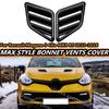 2X Engine Hood Vent For Renault Megane 3 RS Clio MK4 2010-2016 Louvers Air Scoop Bonnet Vent Cover Air Intake Cover Glossy Black