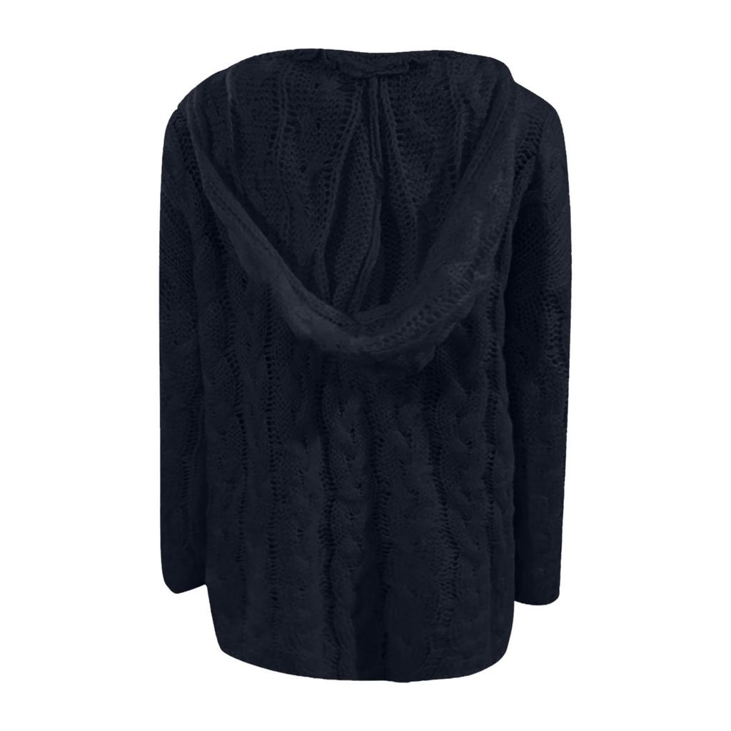 Women's Casual Fashion Sweater Knitting Pullover Loose Hooded Sweater