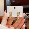 Francuskie Geometryczne Kolczyki Wiszące z Perłami i Kryształami dla Kobiet Eleganckie Geometryczne Kolczyki Wiszące z Cyrkoniami Impreza Wesela Biżuteria Prezenty Nowe