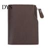 Cash Compartment Wallet Men Short Card Slim Tri-fold Large Capacity Holder Multi-card Slot with ID Window Zipper Coin Pocket Gift for Father Husband