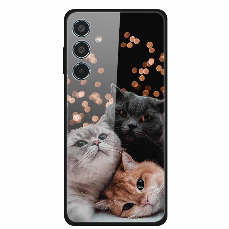 Tempered Glass Case For Samsung S25 Plus Case S 25 Plus Hard Back Cover For Samsung Galaxy A16 M55 A55 Phone Case Soft Bumper