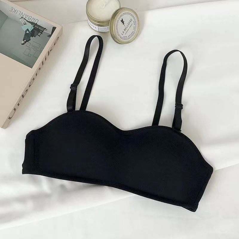 

Seamless Wireless Bralette Adjustable Strap Push Up Bra For Women S чёрный