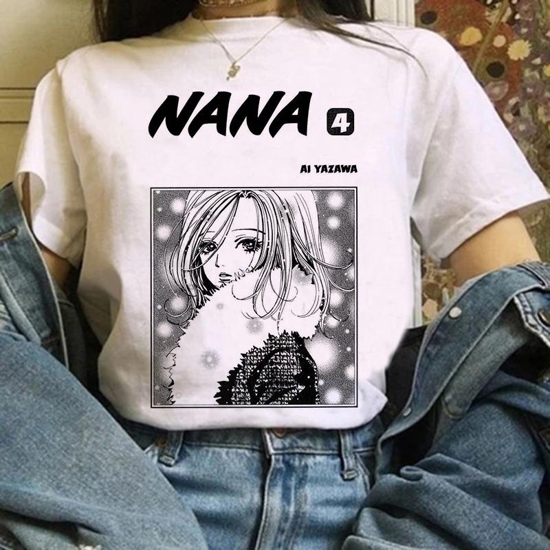 Anime Nana T Shirt for Women Japanese 2000s Style Y2k Tshirt Harajuku Fashion Casual Short Sleeve Top Kawaii Graphic T Shirts