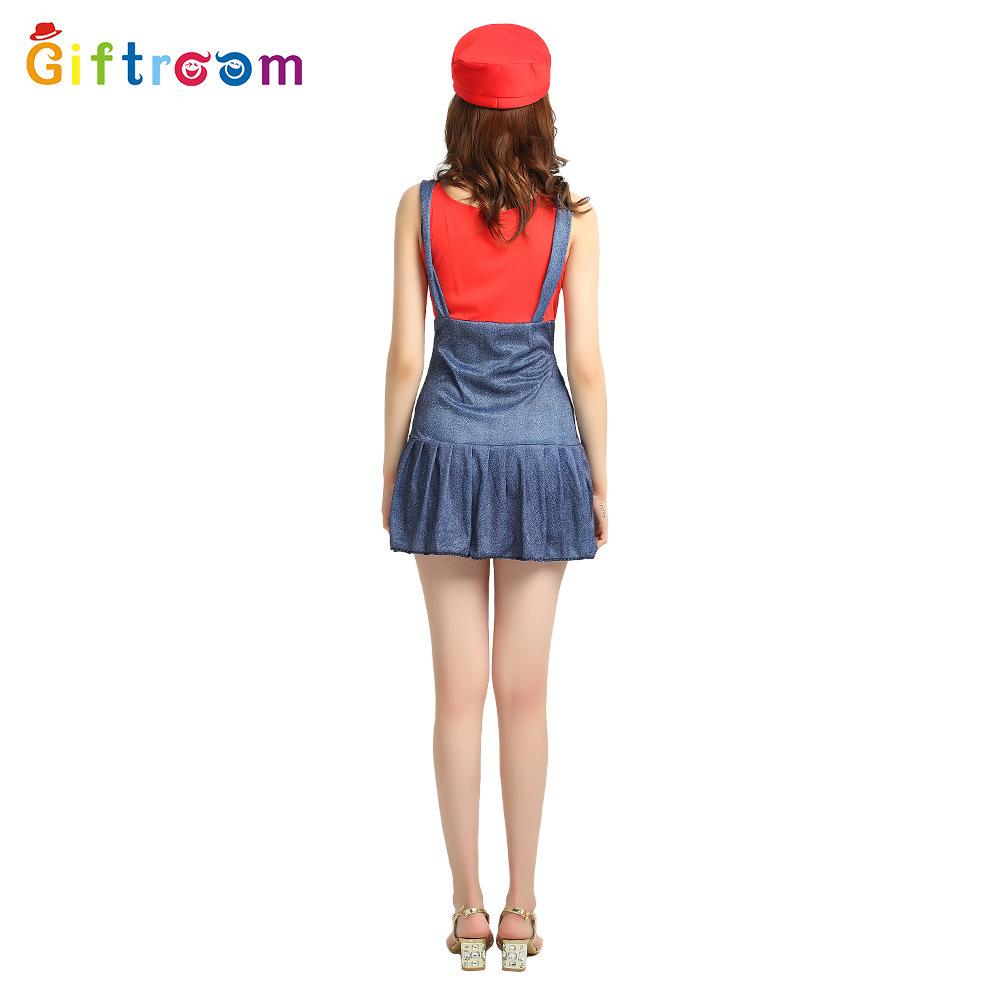 Adult Womens Trendy Mario Dress For Halloween Parties With Unique Fantasy Design
