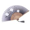 2026 Latest Models Vintage Silk Folding Fan, Chinese, Japanese, Bamboo, Tassel, Dance Hand Fan, Home Decoration, Ornament Craft