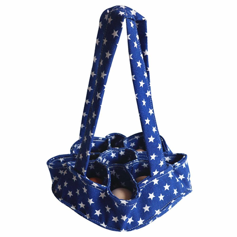Canvas Portable Egg Collector Egg Bag Fresh Egg Storage Container Egg Basket with 9 Pouches Farms