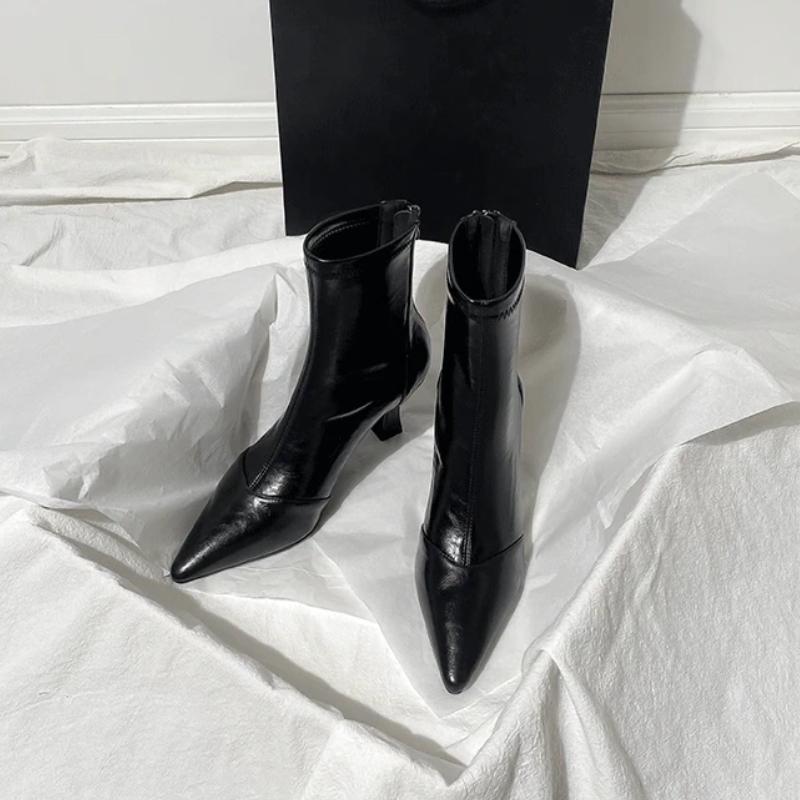 Μόδα Γυναικεία Ψηλοτάκουνα Μποτάκια Αστραγάλου Μυτερή Μύτη Μόδα Παπούτσια Σχεδιαστή Κομψές Γυναικείες Γόβες Νέα Χειμερινά Πολυτελή Φόρεμα Chelsea Μπότες Γυναικείες
