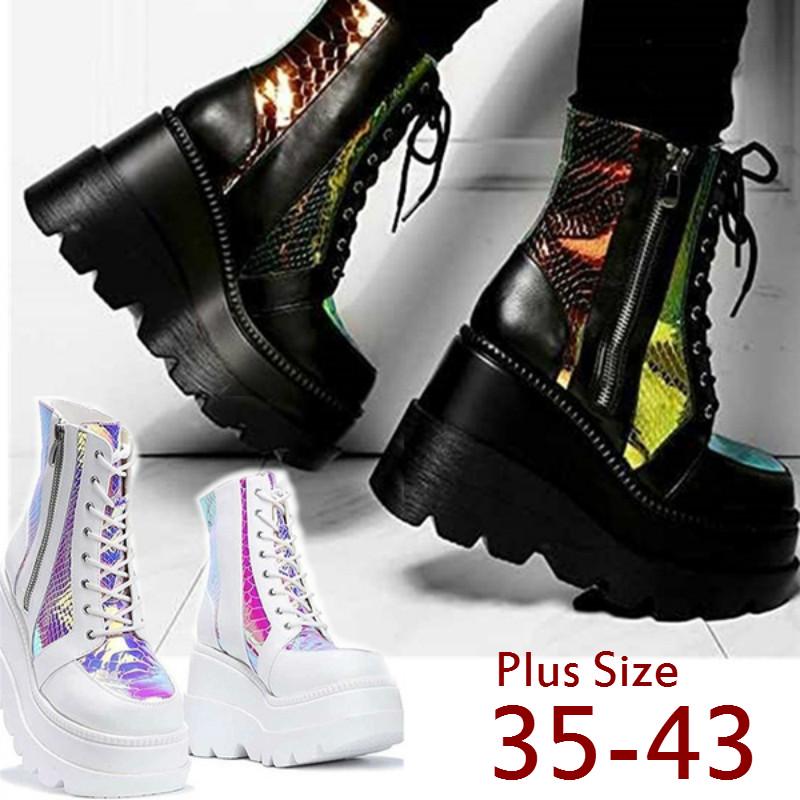 Buy Autumn and Winter New Fashion High Top Thick Bottom Shiny Women's