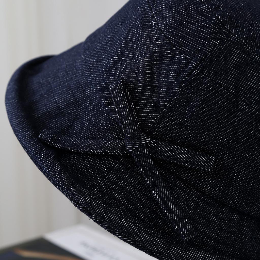 Rolled Brim Bowknot Bucket Hat Women Vintage Denim Foldable Sun Hat For Spring/Autumn Winter Bucket Cap Retro Casual New