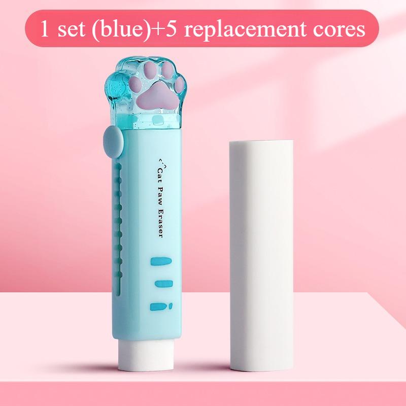 1pc Cute Cat Paw Rubber Push-pull Design, School Office Rubber Eraser, Creative Stationery Gift (4 Colors To Choose From)
