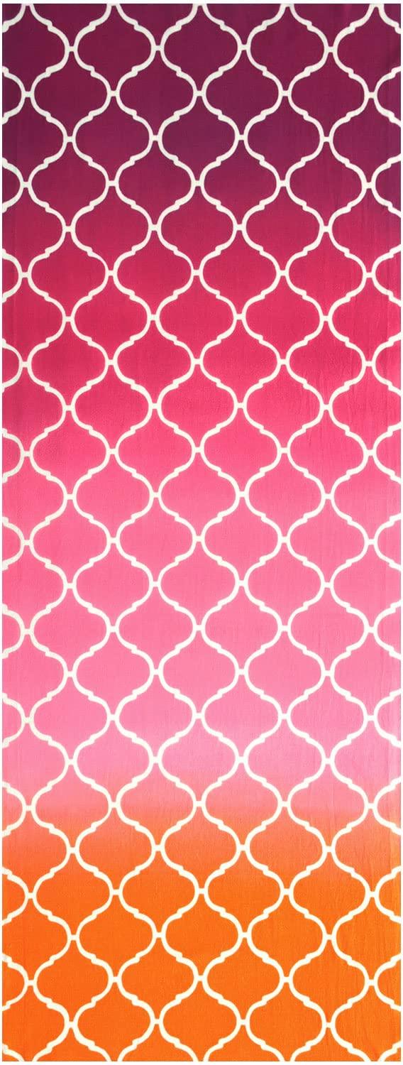 

IKS Tenugui Hand Made in 34 x Nordic GD Prime Fabric Chū-sen Towel, Japan, 88cm, Moroccan Pink Pattern, 100% Cotton, (Unfinished)
