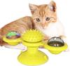 Windmill Cat Toy with Catnip, Interactive Cat Spinning Toys with Suction Cup Kitten Turntable Massage Toy for Indoor Cats