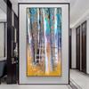 Abstract Birch Forest Canvas Painting Tree Snow Scenery Posters and Prints for Porch Living Room Decoration Cuadros Wall Art
