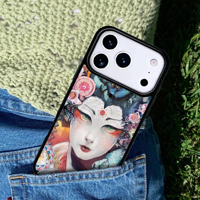 Japanese Geisha Phone Case For iPhone 17 AIR 16 Pro Max 15 14 Pro 11 12 13 Shockproof Silicone Cover