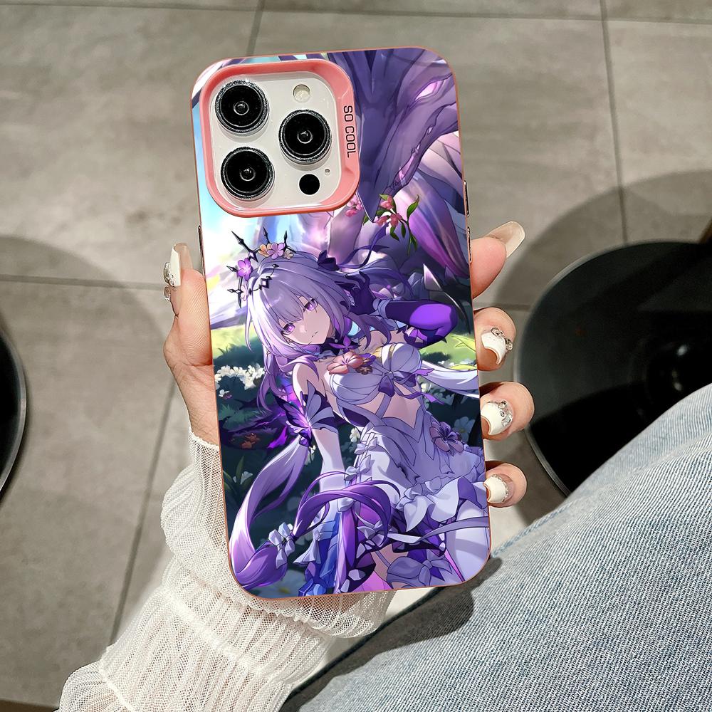 HSR Castorice Pink Translucent Mobile Phone Case for iPhone 17 16 15 14 13 12 11 X XR XS Air Pro Max Plus Colorful Cover
