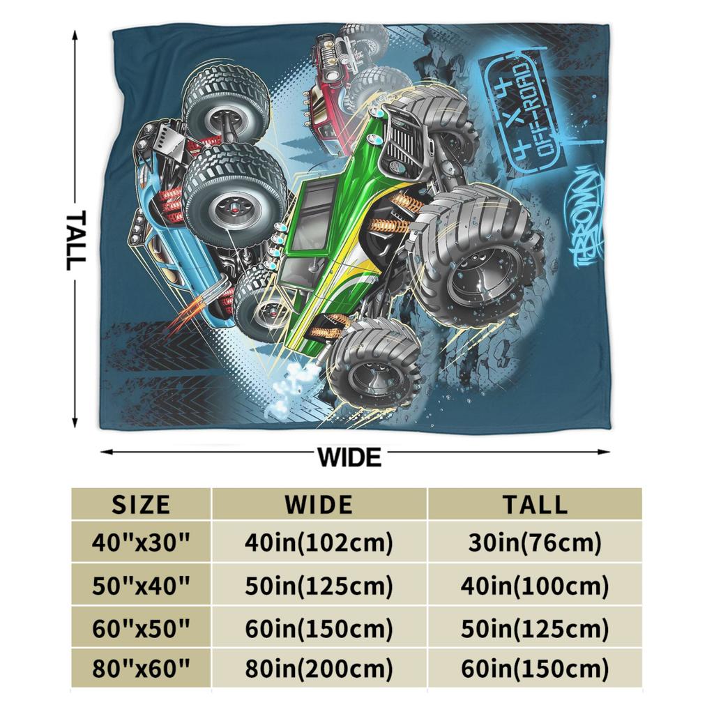 Monster Trucks Car Loves Flannel Blanket Spring Super Warm Bedding Throws Girls Boys Outdoor Novelty Bedspread Sofa Bed Cover