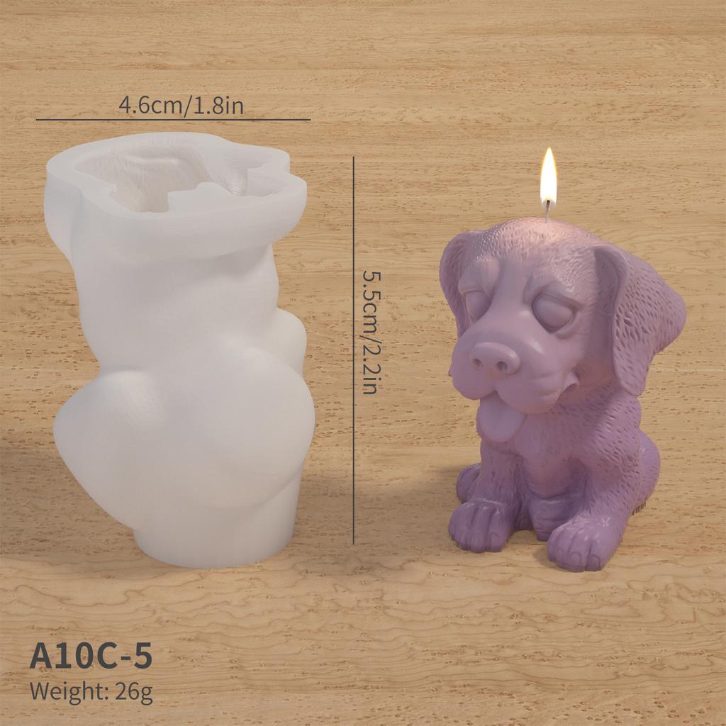 3D Dog Cat Silicone Candle Mold DIY Cute Animal Crystal Resin Mold Glue Gypsum Soap Mold For Candle Making Home Decoration Craft