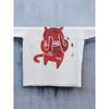 Europäische Größen Herren Lockeres Grafik-T-Shirt - Kräftiger Roter Teufel und Flammen-Print Street Style Kurzarm Rundhals Freizeit-Shirt