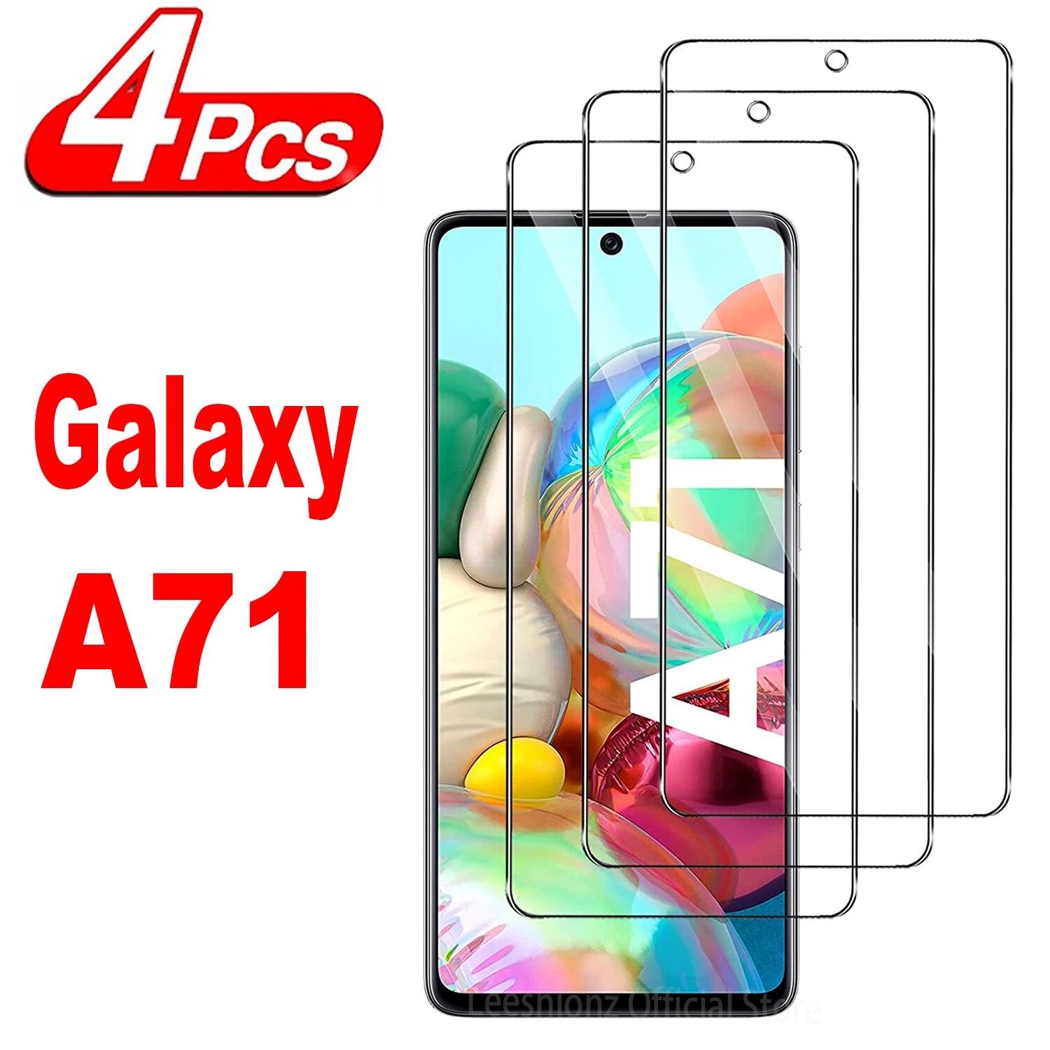 

Защитное стекло для экрана Samsung Galaxy A71, 4 шт., пленка из закаленного стекла 2 pieces